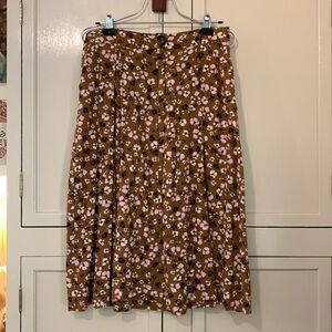 Who What Wear Linen Midi Skirt